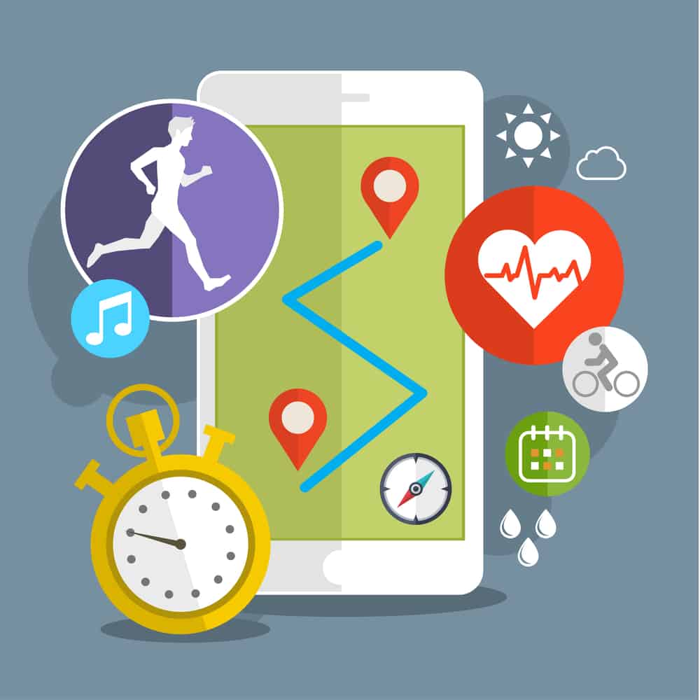 stock-photo-smart-phone-with-sport-icons-fitness-app-concept-on-touchscreen-flat-design-328686572 6 Healthcare Apps That Will Increase Productivity In Your Office